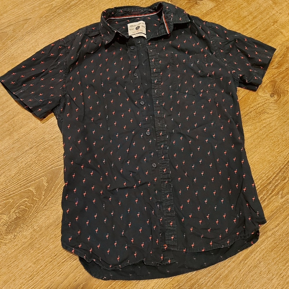Cactus Man Slim Fit Medium Flamingo Buttondown